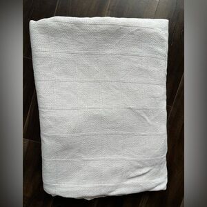 Vintage White Ralph Lauren Waffle Weave Blanket, AS IS, USA Made, 100% Cotton